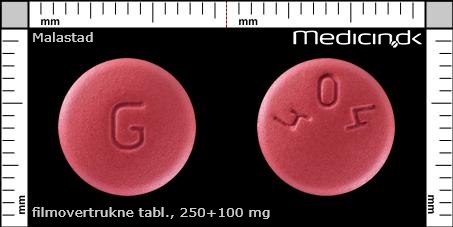 filmovertrukne tabletter 250+100 mg 